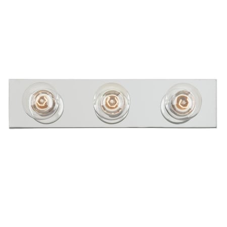 Westinghouse Fixture Wall 100W 3-Light Bath Bar, Chrome No Shade 6640600